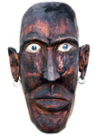 Stele aus Holz, Moto Wood Art, Art Deko, Sklave, Linde auf Edelstahlrohr , ca 80 cm