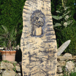 Stele aus Holz, Moto Wood Art, Weisstanne, ca 160cm
