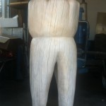 Stele aus Holz, Moto Wood Art,Backenzahn, Zahnarztbedarf,  Massiv Buche, ca 150 cm